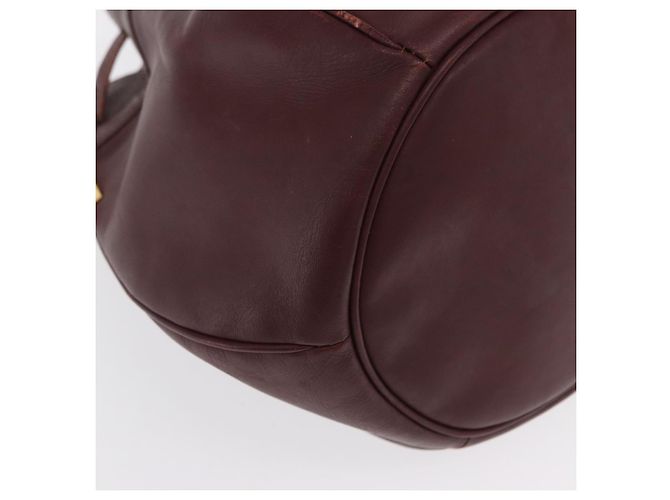 Cartier Borsa a spalla Must Line in pelle Bordeaux oro Auth BA10279 D'oro Bordò - vista 10