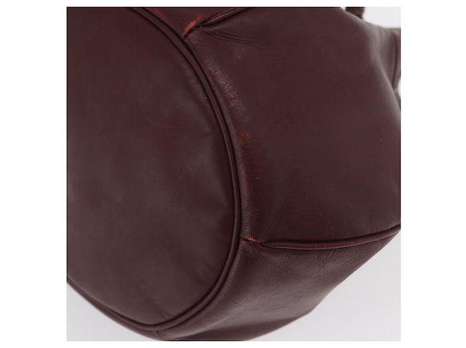Cartier Borsa a spalla Must Line in pelle Bordeaux oro Auth BA10279 D'oro Bordò - vista 11