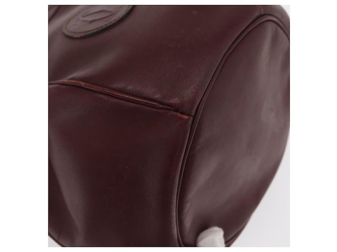 Cartier Borsa a spalla Must Line in pelle Bordeaux oro Auth BA10279 D'oro Bordò - vista 12