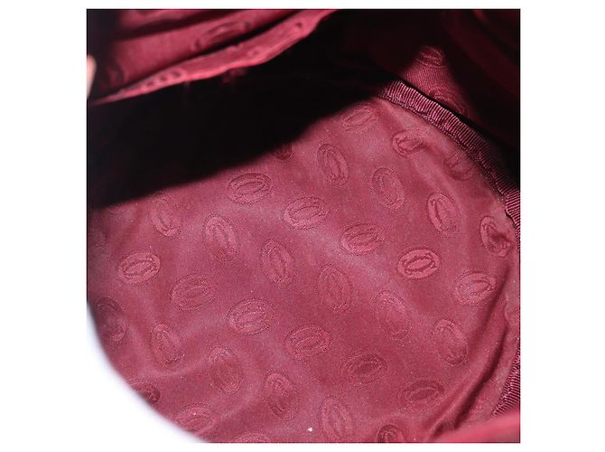 Cartier Borsa a spalla Must Line in pelle Bordeaux oro Auth BA10279 D'oro Bordò - vista 16