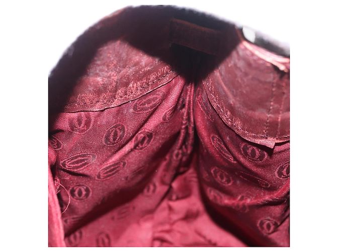 Cartier Borsa a spalla Must Line in pelle Bordeaux oro Auth BA10279 D'oro Bordò - vista 18