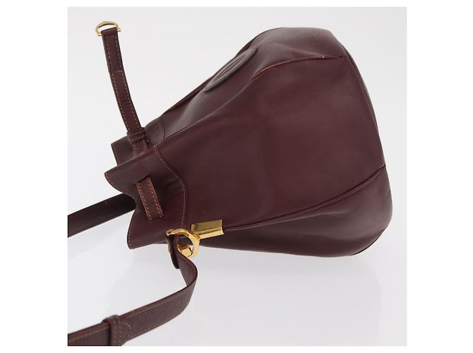 Cartier Borsa a spalla Must Line in pelle Bordeaux oro Auth BA10279 D'oro Bordò - vista 5