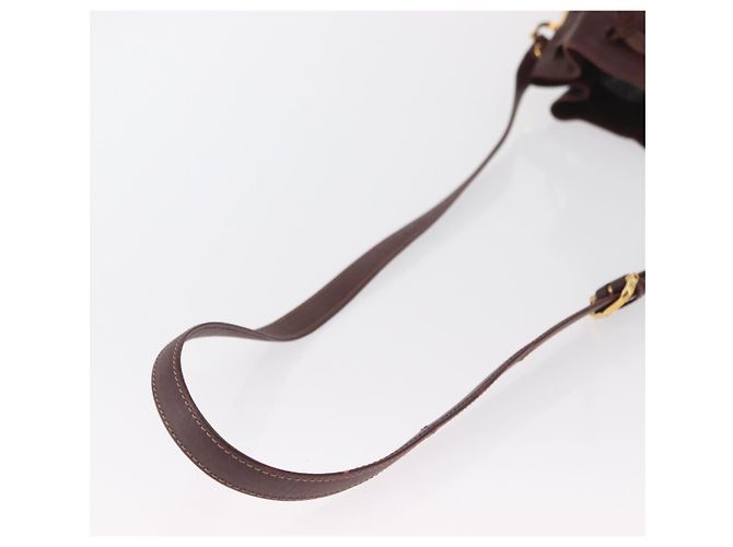 Cartier Borsa a spalla Must Line in pelle Bordeaux oro Auth BA10279 D'oro Bordò - vista 7