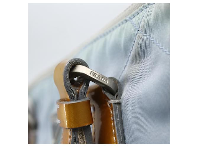 PRADA Tote Bag Nylon Hellblau Silber Auth 170632 - Ansicht 9