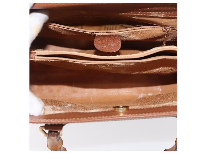 Bolsa de mão em couro Gucci Bamboo marrom dourado 002 2853 02600 Auth bs33066 - vista 10