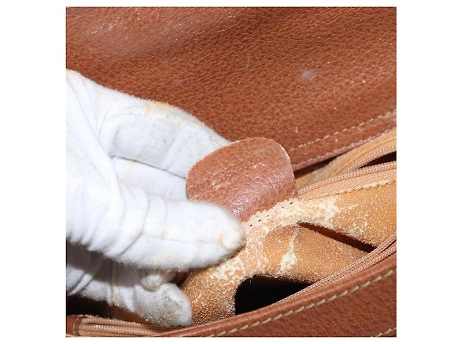 Bolsa de mão em couro Gucci Bamboo marrom dourado 002 2853 02600 Auth bs33066 - vista 12