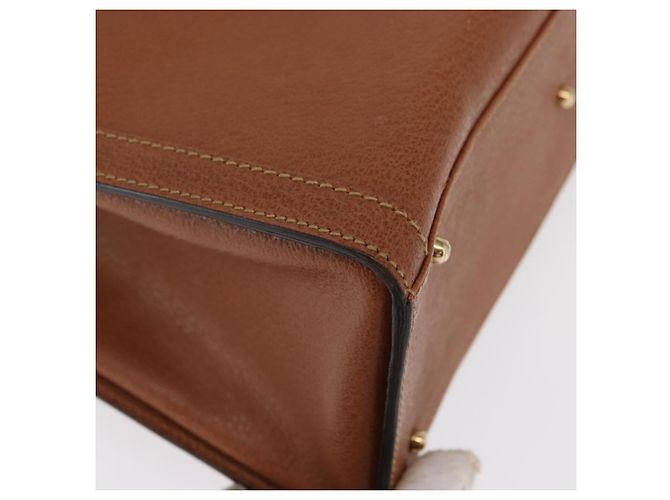 Bolsa de mão em couro Gucci Bamboo marrom dourado 002 2853 02600 Auth bs33066 - vista 15