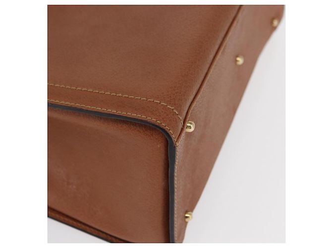 Bolsa de mão em couro Gucci Bamboo marrom dourado 002 2853 02600 Auth bs33066 - vista 9
