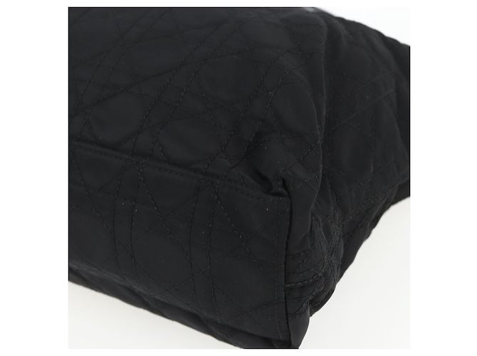 Christian Dior Borsa Lady Dior in nylon nero e argento Auth ep13131 - vista 10