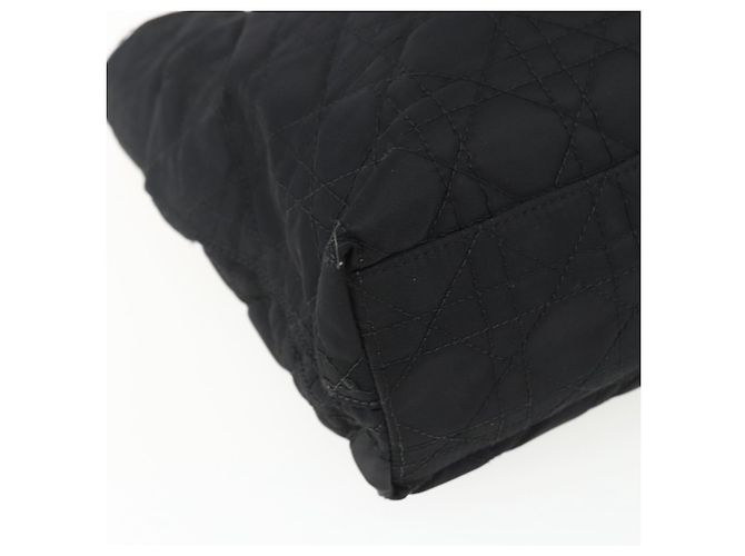 Christian Dior Borsa Lady Dior in nylon nero e argento Auth ep13131 - vista 11