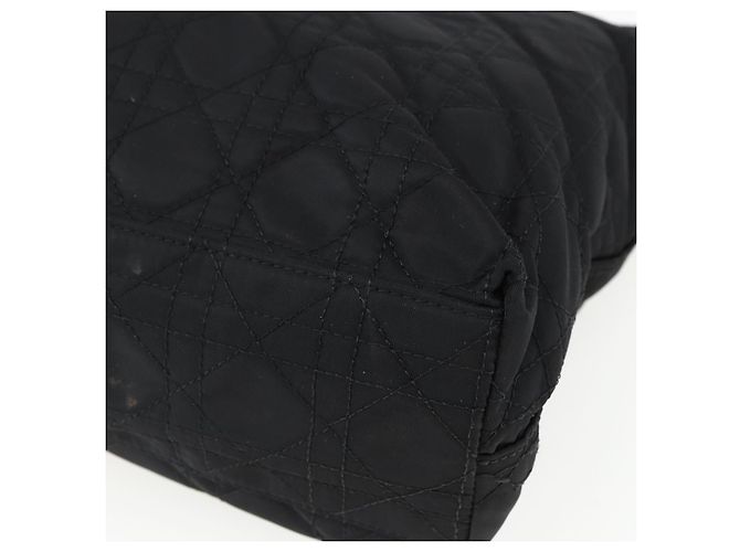 Christian Dior Borsa Lady Dior in nylon nero e argento Auth ep13131 - vista 12