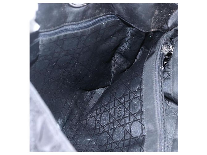 Christian Dior Borsa Lady Dior in nylon nero e argento Auth ep13131 - vista 18