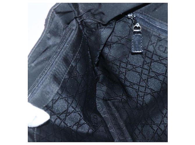 Christian Dior Borsa Lady Dior in nylon nero e argento Auth ep13131 - vista 19