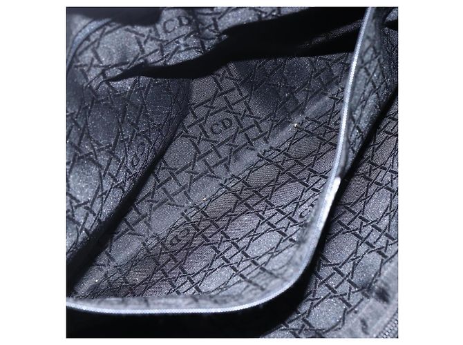 Christian Dior Borsa Lady Dior in nylon nero e argento Auth ep13131 - vista 20