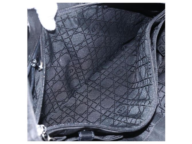 Christian Dior Borsa Lady Dior in nylon nero e argento Auth ep13131 - vista 21
