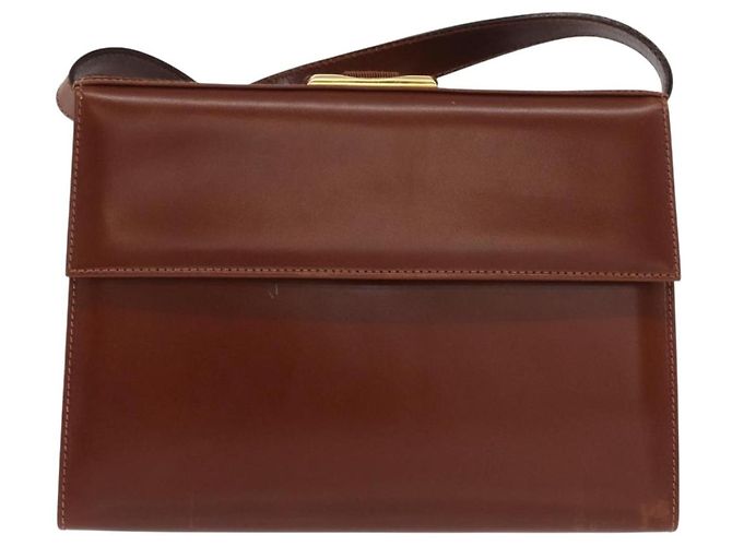 Borsa a Spalla Salvatore Ferragamo in Pelle Marrone Oro Auth 170263 D'oro - vista 13