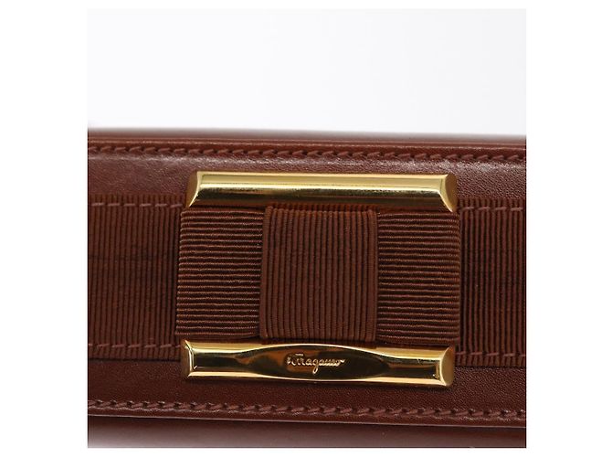 Borsa a Spalla Salvatore Ferragamo in Pelle Marrone Oro Auth 170263 D'oro - vista 18