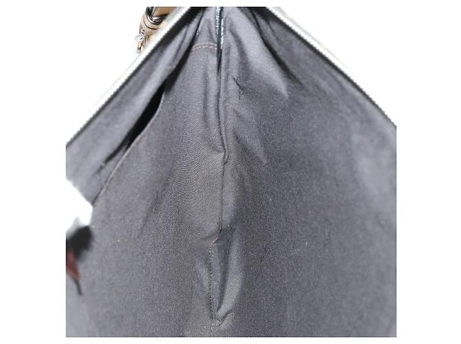 Bolsa de Ombro em Lona Zucca FENDI Preto Marrom Prata Auth SW2121SAM - vista 20
