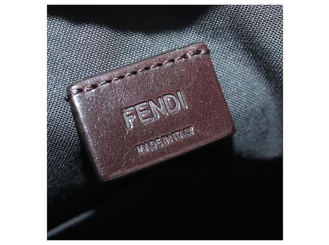 Bolsa de Ombro em Lona Zucca FENDI Preto Marrom Prata Auth SW2121SAM - vista 21