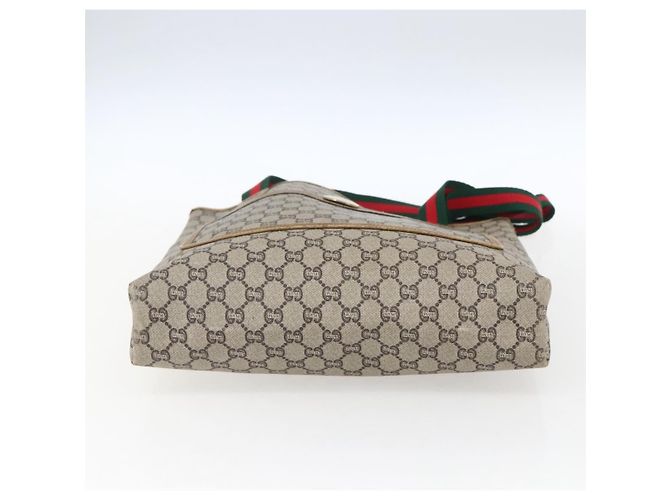 Borsa tote Gucci GG Plus Supreme Web Sherry Line in PVC beige e oro Auth ep13260 D'oro - vista 5