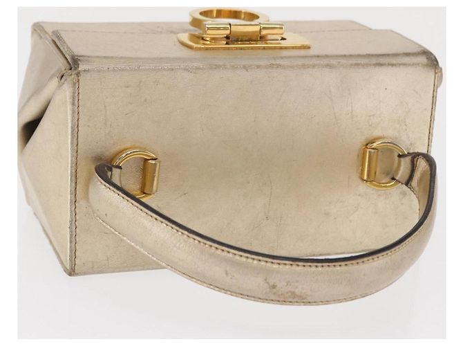 Borsa a mano Gancini in pelle Salvatore Ferragamo oro Auth BA10111 D'oro - vista 6
