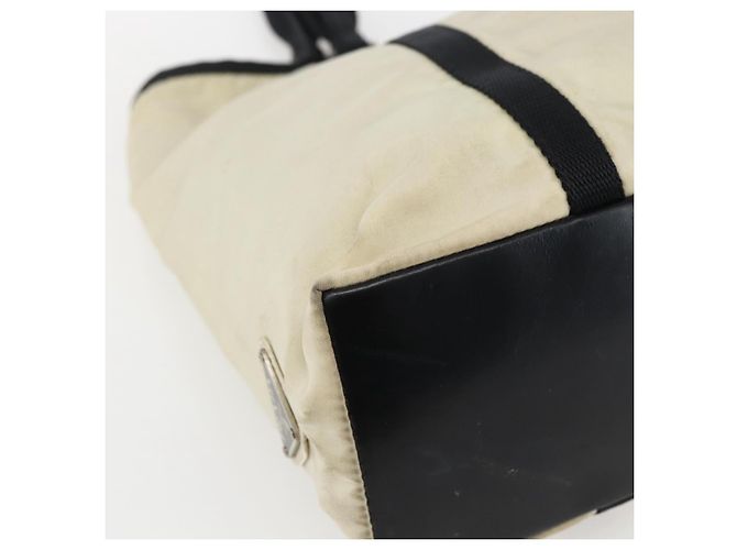 Borsa Tote Prada in nylon crema argento Auth bs33042 Crudo - vista 14