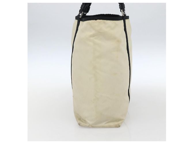 Borsa Tote Prada in nylon crema argento Auth bs33042 Crudo - vista 4