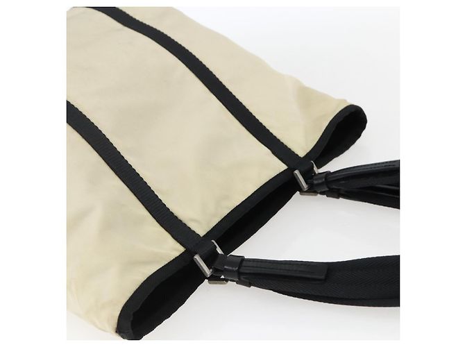Borsa Tote Prada in nylon crema argento Auth bs33042 Crudo - vista 6