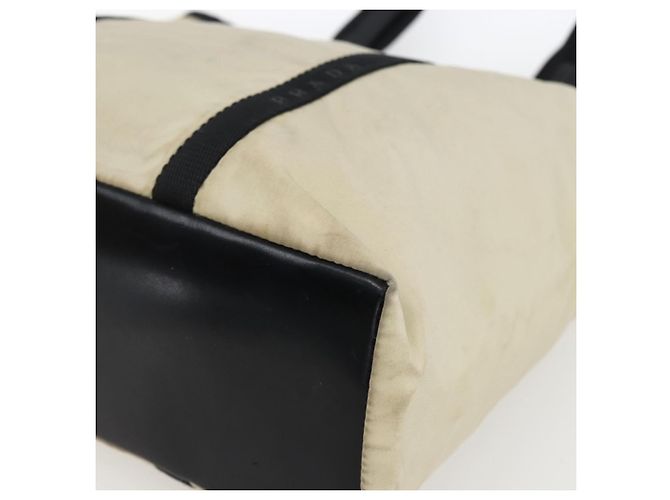 Borsa Tote Prada in nylon crema argento Auth bs33042 Crudo - vista 9