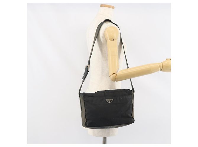 Borsa a Spalla PRADA Nylon Nero Argento Autentica 170408 - vista 26