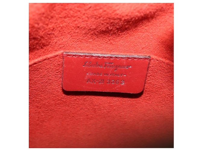 Borsa a mano Salvatore Ferragamo in pelle rossa argento Auth 149839 Rosso - vista 12