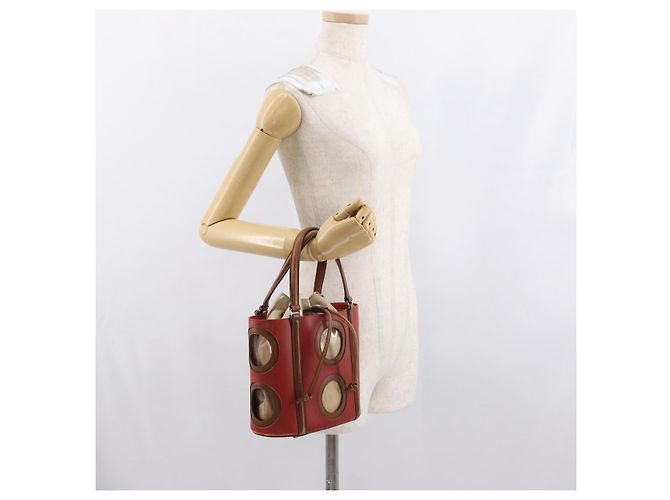 Borsa a mano Salvatore Ferragamo in pelle rossa argento Auth 149839 Rosso - vista 23