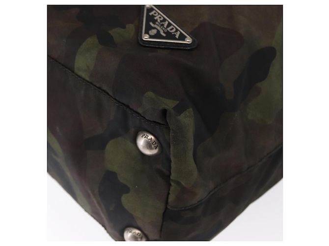 PRADA Borsa Tote Camouflage in Nylon Khaki Auth gh1628 Cachi - vista 15