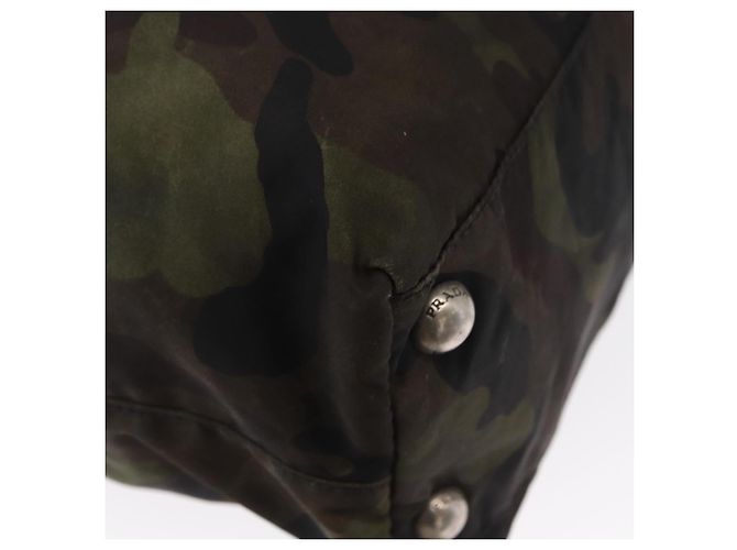 PRADA Borsa Tote Camouflage in Nylon Khaki Auth gh1628 Cachi - vista 16