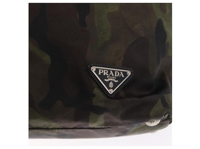 PRADA Borsa Tote Camouflage in Nylon Khaki Auth gh1628 Cachi - vista 19