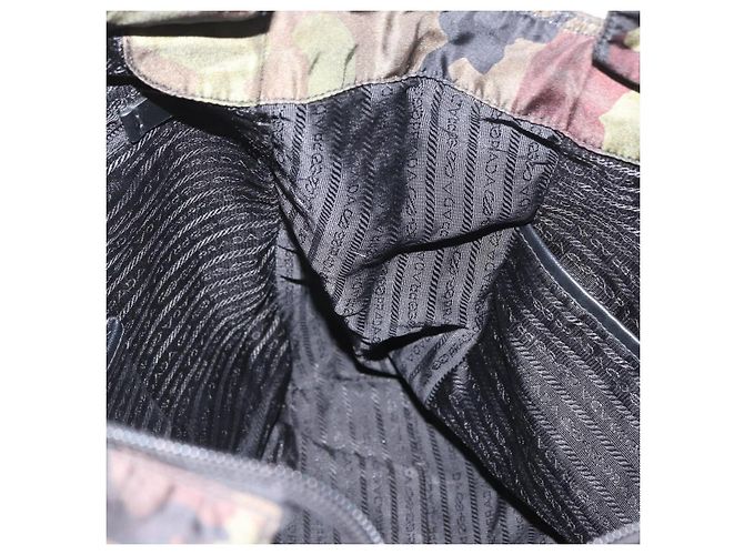 PRADA Borsa Tote Camouflage in Nylon Khaki Auth gh1628 Cachi - vista 22