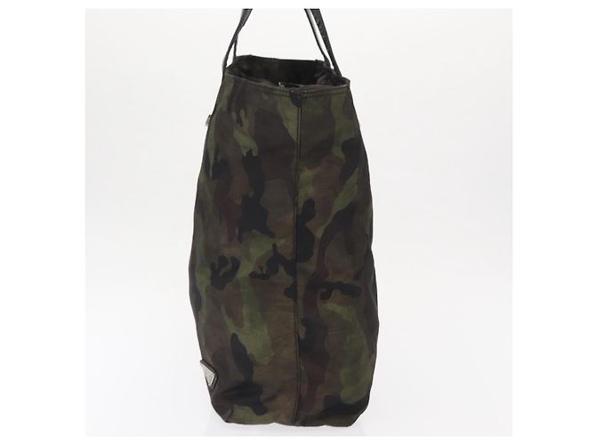 PRADA Borsa Tote Camouflage in Nylon Khaki Auth gh1628 Cachi - vista 3