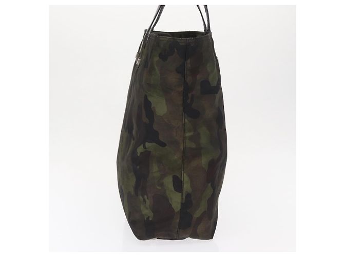 PRADA Borsa Tote Camouflage in Nylon Khaki Auth gh1628 Cachi - vista 4