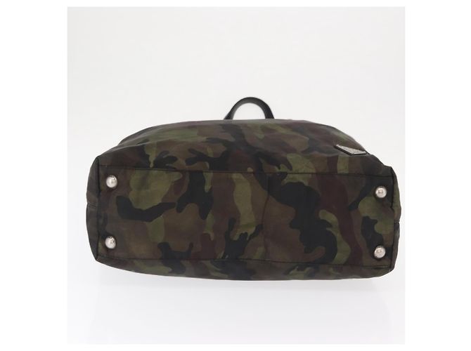 PRADA Borsa Tote Camouflage in Nylon Khaki Auth gh1628 Cachi - vista 5