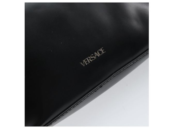 Borsa a spalla VERSACE in pelle verniciata nera Auth BA9919 Nero - vista 18