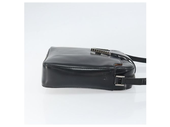 Borsa a spalla VERSACE in pelle verniciata nera Auth BA9919 Nero - vista 3