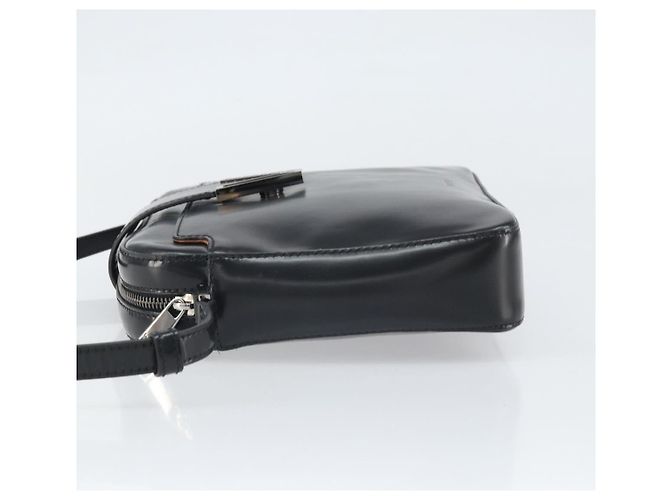 Borsa a spalla VERSACE in pelle verniciata nera Auth BA9919 Nero - vista 4