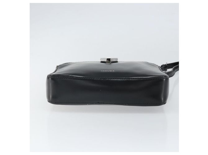 Borsa a spalla VERSACE in pelle verniciata nera Auth BA9919 Nero - vista 5