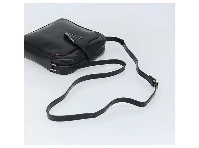 Borsa a spalla VERSACE in pelle verniciata nera Auth BA9919 Nero - vista 7