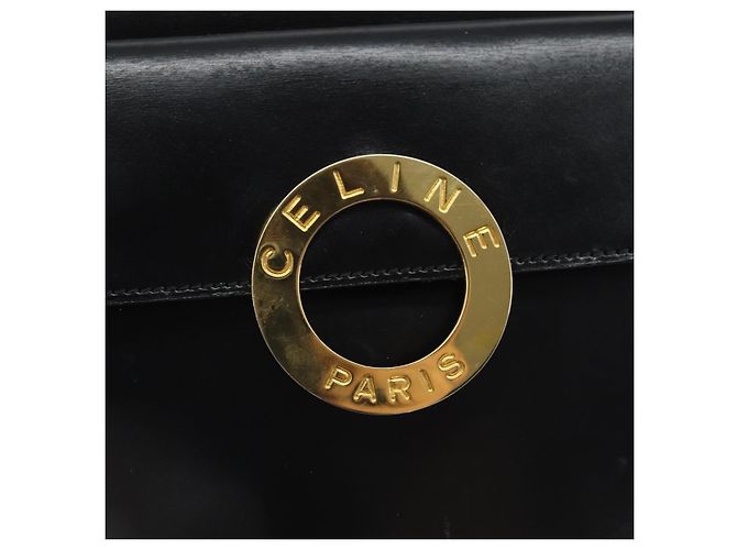 Borsa a Spalla CÉLINE Circle in Pelle Nera e Oro Auth 171411V Nero D'oro - vista 18