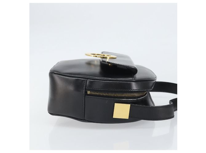 Borsa a Spalla CÉLINE Circle in Pelle Nera e Oro Auth 171411V Nero D'oro - vista 3