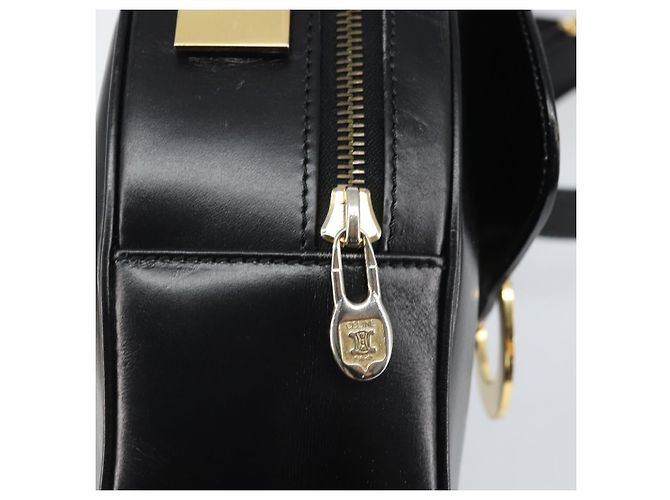 Borsa a Spalla CÉLINE Circle in Pelle Nera e Oro Auth 171411V Nero D'oro - vista 9