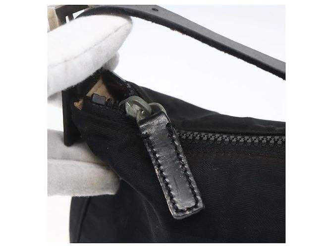 FENDI Zucca Canvas Handtasche Schwarz Silber Auth 166172 - Ansicht 10