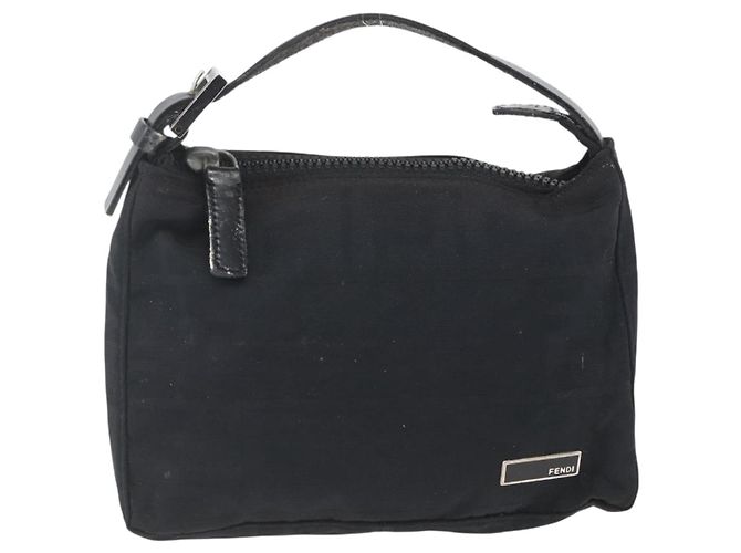 FENDI Zucca Canvas Handtasche Schwarz Silber Auth 166172 - Ansicht 13