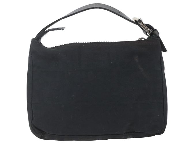 FENDI Zucca Canvas Handtasche Schwarz Silber Auth 166172 - Ansicht 2